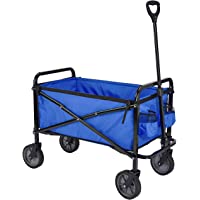 Amazon Basics - Carreta plegable para jardín y aire libre con bolsa de cubierta- azul